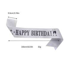 Kit Faixa Tiara  Conjunto Feliz Aniversário Tema Decoração Bandana Banner Festa Presente