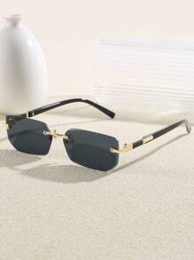 1 副时尚无框眼镜，适合所有场合，学院风，适合返校季，方形，矩形，墨镜