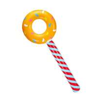 1pc Inflatable Donut, Pool Float Lollipop Decoration, Suitable For Themed Parties, Bachelor Parties, Outdoor Activities - PVC Material, Applicable For All Seasons