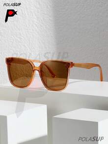 POLASUP 1 件女式 TR90 偏光眼镜，几何图案复古休闲波西米亚派对可爱街头优雅 Tritan（涤纶）4+1=5 金属铰链，新款时尚高端防紫外线驾驶太阳镜方形简约百搭户外太阳镜
