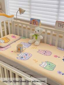 1pc Cartoon Animal Pattern Cooling Beaded Fitted Sheet, 360 Degree Full Coverage Mattress Protector, Suitable For Nursery, Kids Room, Baby Crib, Multiple Sizes And Patterns Available, Suitable For Spring/Summer (No Pillowcase Included) - Multicolor - View 33