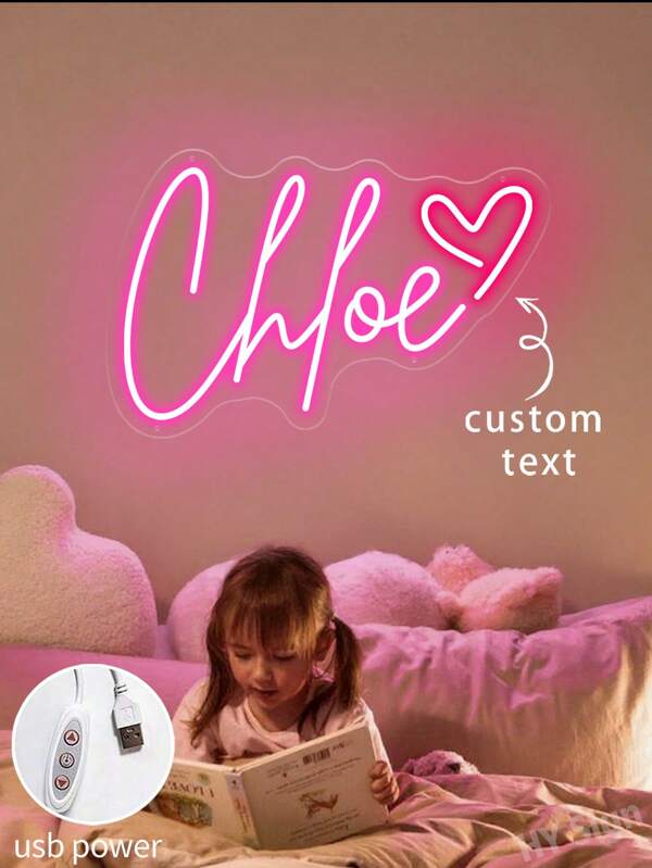 Custom Christmas LED Neon Lights Sign -Personalized Neon Name Sign Girls Gifts Christmas Decorations Home Kids Bedroom Decor Neon With Love Patterns ,Customised Neon Light Sign Suitable For Halloween Decorations ,Birthdays ,Christmas Gift Light Up Sign.