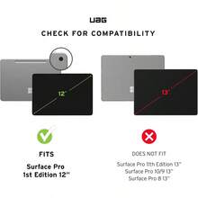 URBAN ARMOR GEAR UAG Designed For Microsoft Surface Pro 1st Edition 12 Case Red Transparent Clear Protective Cover With MultiAngle Builtin Kickstand Pen Holder Military Grade Plyo Ice Ash - Plyo-IceAsh - View 2