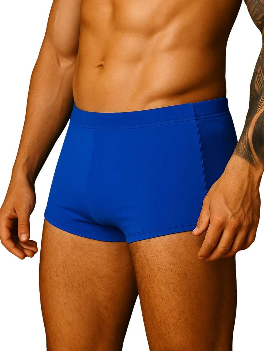 Men's Plain Boxer Trunks Beachwear - azul real - Ver 1