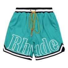 ⭐RHUDE⭐Men Knit Drawstring Sweat Loose Casual Beach Pants Quarter Shorts@UK  UK - Blue - View 7