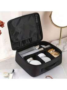 1pc Makeup Case Professional Beauty Brush Women Cosmetic Suitcase Waterproof Make Up Organizer Travel Storage Box For Manicure, Makeup Case Professional Beauty Brush Women Cosmetic Suitcase Waterproof Make Up Organizer Travel Storage Box For Manicure, Travel Makeup Case, Large Capacity Makeup Case Organiser Portable Travel Makeup Bag With Adjustable Dividers And Girls Bag, Christmas Gifts, Pouch, Travel, Pouch, Clutch / Small Handbag, Makeup Organizer, Pouch, Brush Holder, Mini Pouch, Large Capacity Pouch