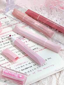 4pcs A Set Morandi Color Highlighter Marker Pens Set Gradient Colors Brush Tip For Drawing Painting Office School - one-size - View 2