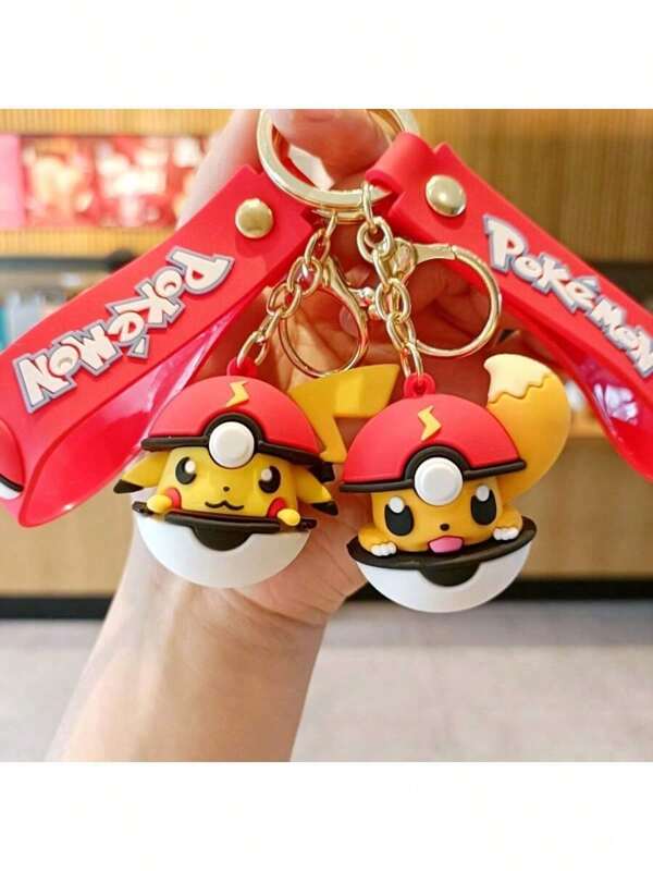 pokemon 4 peças/2 peças Chaveiro Pokémon, Pingente de Pokémon em Desenho Animado, Acessórios DIY, Encantos de Bolsa, Chaveiro de Carro Fofo