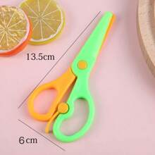 6pcs Kids Scissors, Craft Scissors For Beginners, Plastic Blade Student Art Scissors, Portable DIY Art Supplies, Random Color, Children Craft Scissors, Back To School Stationery