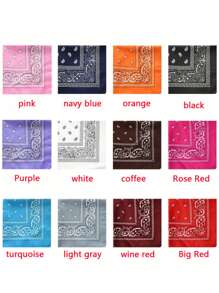 1pc Polyester Paisley Neckerchief, Versatile Bandana, Hip Hop Rock Outdoor Headwear, Mask Accessory, Scarf For Cycling Hiking Windproof Sun Protection, Unisex Lightweight Woven Headband, Machine Washable & Dry Clean, Cool Fashion Headwrap