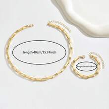 2 件复古合金几何 O 形链项链和手链首饰套装，适合街头风格服装