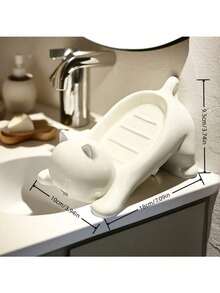 1 buc. Săpunieră cu auto-drenaj, creativă, alb lăptos, cu design drăguț de pisică desenată, soluție practică și atrăgătoare de depozitare în baie, cu săpunieră cu design cascadă, facilitând curățarea, accesorii de baie, ustensile de baie - Multicolor - Vizualizare 6