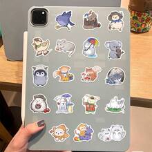 50 件卡哇伊贴纸卡通动物贴纸可爱水彩动物贴纸动物园贴纸美学贴纸文具贴纸乙烯基防水贴纸适用于水瓶、电脑、笔记本电脑、手机、行李箱、笔记本、冰箱 - B - 查看 6