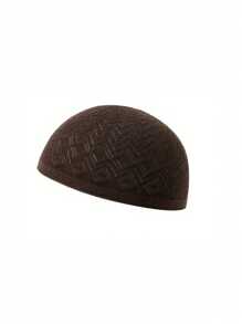 1pc Unisex Knit Beanie Hat, Islamic Kufi Cap, Minimalist Breathable Muslim Taqiyah, Suitable For Celebration, Casual Wear, Arabic Prayer Cap, Festival Gift