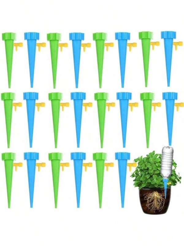 5/10/12pcs Self-Watering Spikes: Achieve Automatic Plant Watering Through Adjustable Slow-Release Control Valve! Vacation Self-Watering Drippers - Adjustable Control Valve - Suitable For Home, Garden And Office Plants