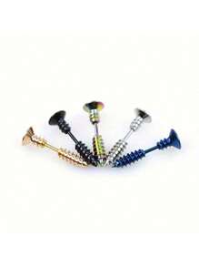 2 pièces Boucles d'oreilles clous vissés en acier inoxydable 316L pour femmes et hommes, bijoux de piercing oreille cartilage, tragus, hélix au style mode punk