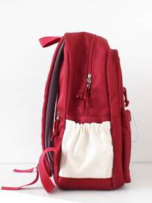 Back To School 3 Pcs Set New Style, Fashionable And Casual Nylon Material Solid Color Backpack, Handbag, Pencil Bag, Large Capacity, Smooth Zipper Opening And Closing, Simple And Versatile, Suitable For Daily Outdoor Travel, Shopping And Vacation Matching