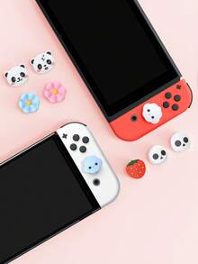 2pcs Cute Silicone Joystick Caps Accessories, Compatible With Switch/OLED/Lite Joy-Con, Panda Switch OLED Button Caps Non-Slip Joy-Con Controller Thumb Grip Protector Covers, High Performance Thumb Grips - Easy To Install, Provide Better Gaming Experience - Multicolor - View 4