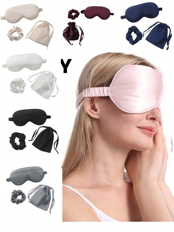 Máscara de dormir de satén de seda, máscara de dormir, set de máscara de dormir de seda artificial satinada, máscara de dormir, pinza para el cabello, máscara para los ojos para dormir a oscuras, regalo para damas de honor de boda en rosa. Máscara de ojos para dormir de satén de seda para hombres y mujeres, suave y transpirable, máscara de ojos para dormir a oscuras, máscara de ojos para viajes, regalo para damas de honor de boda, adecuada para viajar, regalo para damas de honor de boda.