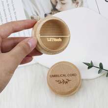 Wooden Baby Fetal Hair Umbilical Cord Memorial Box Carved Memorial Box Baby Shower Favors Newborn Christening Baby Gift Fetal Hair Box Baby Shower Easter Gifts Things For Girls And Boys - 木質色 - 查看 4