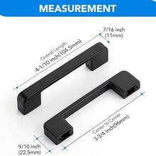 6pcs Black Aluminum Cabinet Handles - Solid American Style Kitchen Cabinet Pulls, Drawer Pulls With Mounting Screws - Polished Surface, Home Hardware Accessories - Black - View 8