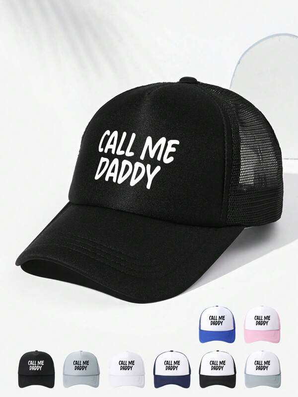 1pc Unisex "Call Me Daddy" Letter Print Mesh Baseball Cap, Breathable Outdoor Hat, Adjustable, Personalized Versatile, Suitable For Daily Wear, Holiday Gift, Truck Driver Cap, Sports Hat