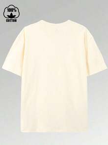 Vibrant Music Guitar Kitten Print T-Shirt -180g, Pure Cotton Short Sleeved Round Neck Top, Fashionable And Casual Boutique Men's T-Shirt,High Quality - 杏色 - 查看 2