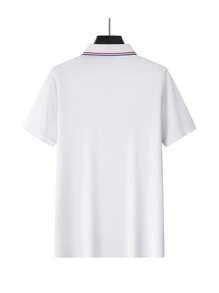 Men's Contrast Trim Golf Polo Shirt, Half Button Collar Soft Light Block Business Casual Work Shirt For Boyfriend Gift, For Golf, For Daily Wear, For Summer, For Tennis - White - View 5