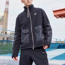 Nike 男士保暖休闲运动防风羊毛夹克 - 黑色 - 查看 2