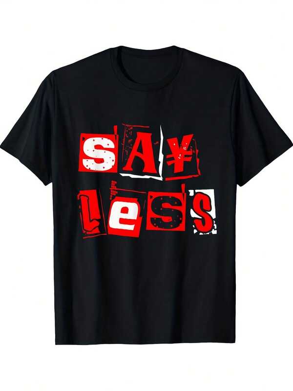Men Plus Size Red Say Less Red Color Graphic T-Shirt 220g Big Size L-3XL 4XL 5XL