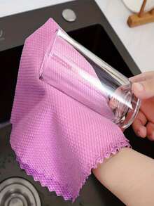 5/10 pièces Chiffons de nettoyage réutilisables, convenant pour la cuisine, les miroirs, le verre, la vaisselle, les écrans et les vitres de voiture. Pratique pour un nettoyage à long terme, fournitures et outils de nettoyage essentiels, couleur aléatoire