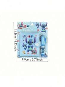 Disney 4-Piece Set, Disney Stitch Soft Leather Notebook Set - Pocket Book, Notebook, Notepad, Forget It, Memo Book, Cute Cartoon Design, High Aesthetic Value, Perfect Choice For Students And Anime Fans,