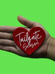 1pc Heart Shape Football Sport Embroidered Patch, Polyester Fabric DIY Embroidery Patch, Suitable For Clothes, Shoes, Accessories All Seasons - Multicolor - View 3