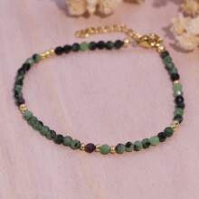 1 pezzo Braccialetto naturale con pietra lunare e pietra solare, braccialetto di perle di pietra preziosa per regalo da donna, gioielleria in pietra solare e pietra lunare arcobaleno