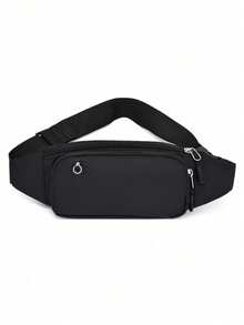 Tas Pinggang Sporty Wanita Warna Polos, Minimalis & Praktis Multifungsi - Hitam - View 2