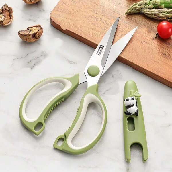 Tijeras multiusos de acero inoxidable, con funda protectora, aptas para cortar carne, mariscos y verduras en la cocina, herramienta de cocina de gran resistencia