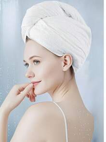 30/20/15/10/8/5/3/2/1pc Disposable Dry Hair Cap/Towel, Thick Absorbent Hair Drying Towel, Suitable For Travel, Includes Hair Caps And Bath Towels Hair Bonnet Shower Towels For Beauty Salon, Hotel Sports,Home Essentials, Towel, Skin Care Hair Drying Towel Wrap - White - View 8