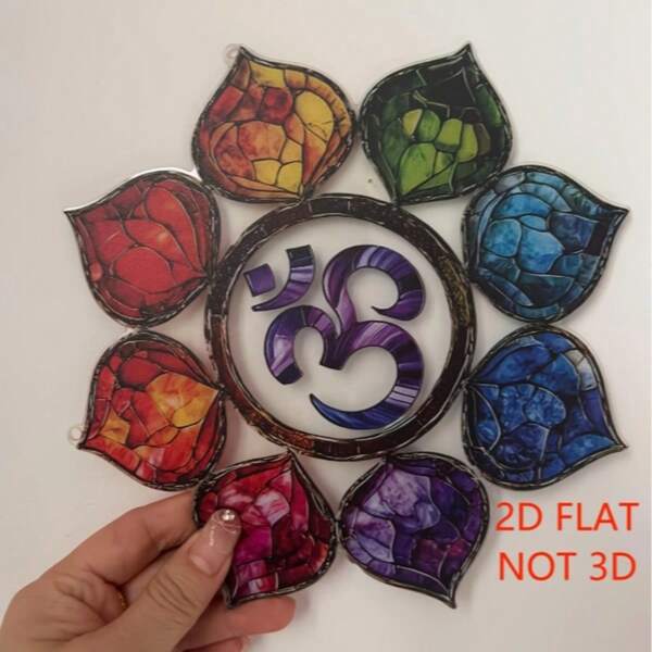 1pc Vibrant Om Symbol Acrylic Suncatcher Spiritual Zen For Lotus Design, Meditation & Yoga Room Decor, Boho Wall Art For Positive Energy, Ideal Gift For Her, Contemporary Home Office Decoration, Zen Home Decor, Best For Christmas