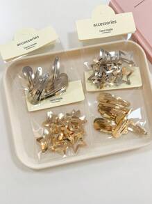 10pcs Women's Fashionable Elegant Hairpin Set, Includes Minimalist Star Side Clip, Teardrop Hair Clip, Bangs Clip, Suitable For Everyday Use, Claw Clips, Hair Claws, Clips For Hair, Hair Slide, Hair Barrettes, School Stuff