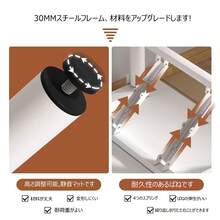 BURAYIENTA JP 折りたたみ式 デスク パソコンデスク 組立不要 幅80/100cm×奥行50cm シンプルワークデスク 書棚付き テーブル 会議テーブル pcデスク 作業台 書斎 机 勉強机 丸い足 完成品 - 脚:ホワイト/トップ:ホワイト - チェックする 7