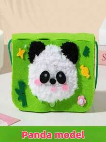 1 pieza Juego de bordado de muñeca DIY con animales de dibujos animados en fieltro, kit de costura de artesanía con pegatinas, kit de costura de arte y manualidades. Cose, cose, cose, rellena juguetes