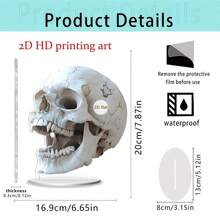 Halloween Skull Decor 2D Flat Acrylic Skeleton Head Decorations Tabletop Ornaments For Home Holiday Party