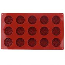 قالب سيليكون لتشكيل الحلويات والكيك والحلوى الفرنسية والموس والثلج المجوف بقطر 4 سم وإرتفاع قصير و15 حُفرة