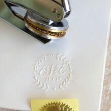 1 pieza Sello embosador personalizado, Sello embosador hecho a mano personalizado, Sello embosador de logotipo, Sello embosador de logotipo de boda, Sello embosador para libros de biblioteca - plata - Ver 7