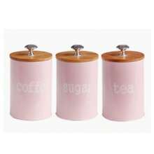 Bamboo Lid Sealed Coffee Sugar Tea Storage Jar Set 3 Piecescreative Sealed Moisture-Proof Kitchen Sealed Jar