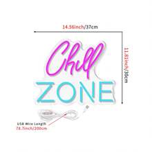 GOZYE Chill Zone LED Neonschild - USB betriebene Wanddekoration für Schlafzimmer, Wohnzimmer und Partys - Haushalt LED-Leuchten ohne Batterie, Betriebsspannung ≤36V