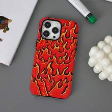 Funda para teléfono (1 unidad) con diseño de llama apasionada, película protectora dos en uno. Resistente y amortiguadora de golpes. Compatible con los modelos 16, 15, 14, 13, 12, 11, Plus, Pro, Birthday Friends y FLEHYMSHK. - Colores mixtos 1 - Ver 3