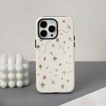 Funda para teléfono con película dos en uno de 1 pieza: duradera, que absorbe los golpes y compatible con los modelos 16/15/14/13/12/11 Plus/Pro/Pro, impresiones realistas que - Colores mixtos 1 - Ver 2