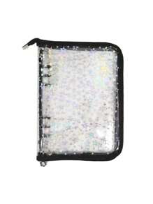 A5 Aufkleber Sammlungsorganizer Ordner Set mit großer Kapazität, Pu-Leder, klarer Aufkleber Aufbewahrungsalbum mit Reißverschluss, doppelseitig zum Sammeln für Journal, Sammelalbum, Planer