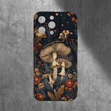 Custodia per telefono in TPU opaco con motivo a funghi e occhi di insetto - nero - Visualizzare 2
